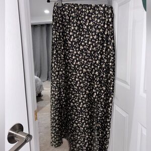 Floral Black and White Women's Skirt